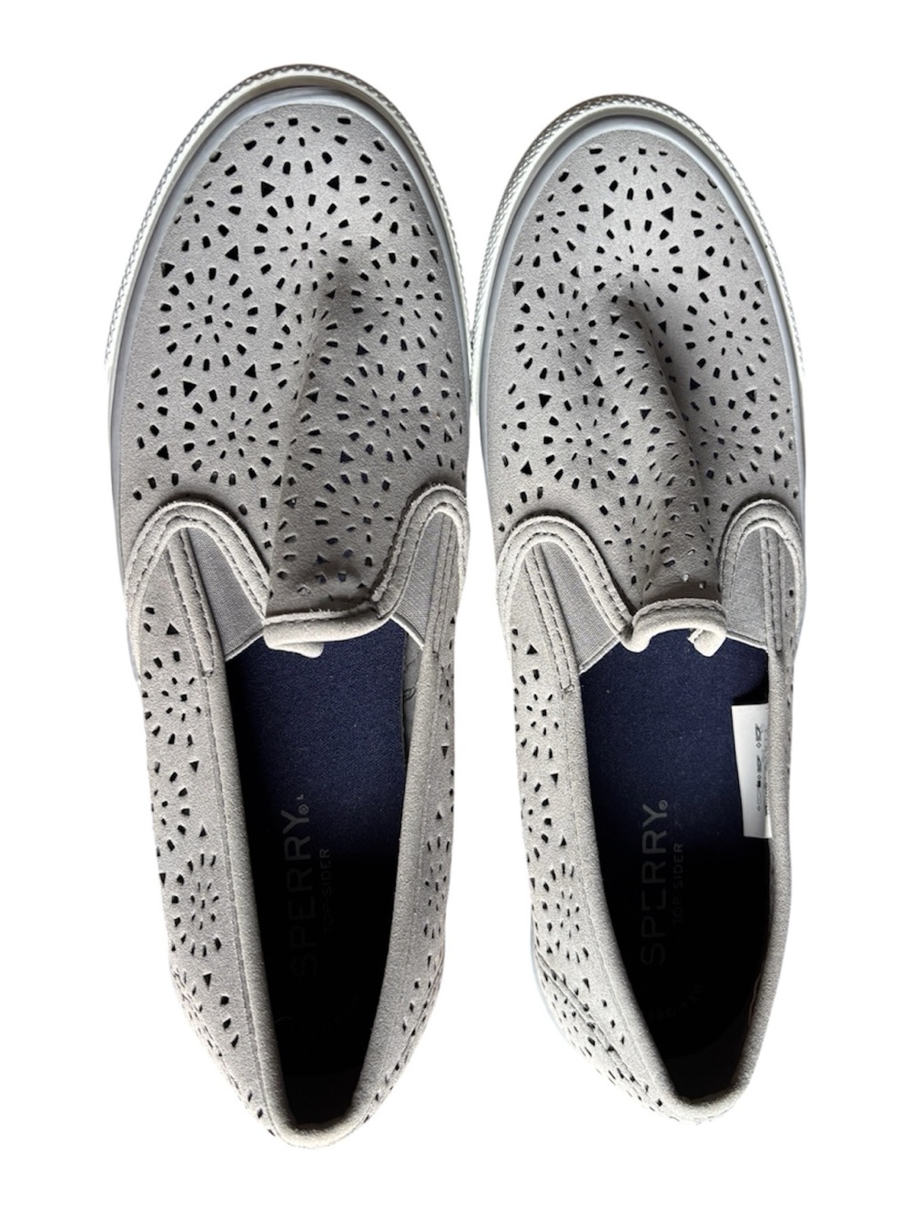 Sperry Women’s Size 8 Slip-On Perforated Casual Shoe - Light Gray